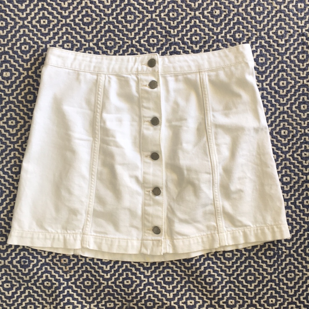 Topshop White Denim Skirt